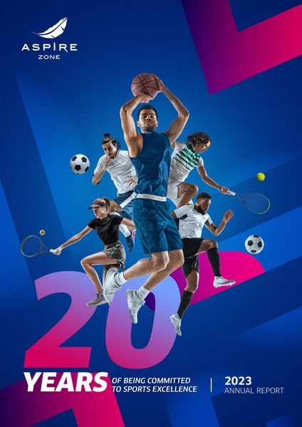 annual report, corporate report, sports organization, promotional poster, brand campaign, brand awareness, lifestyle, modern typography, energetic, bold, blue, pink, purple